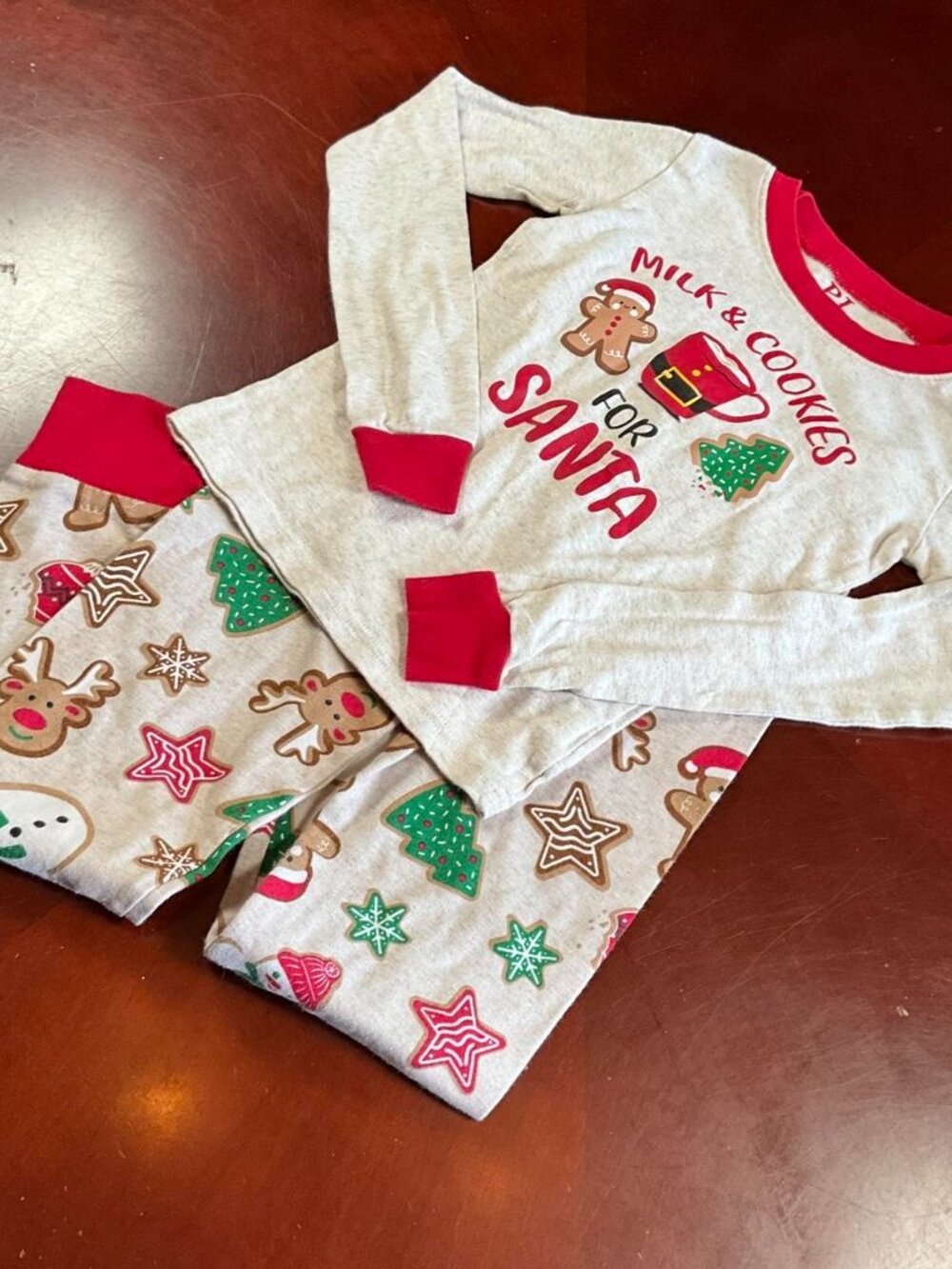 PJ Place Gingerbread Holiday Sleepwear Christmas Pajama Set Girls Sz 6